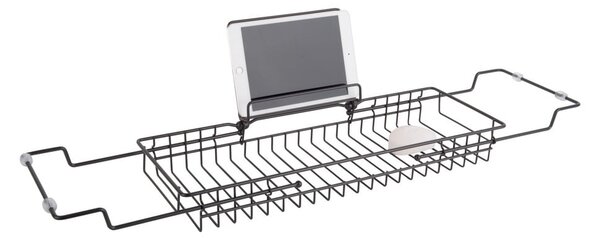 Czarna metalowa regulowana półka na wannę PT LIVING Tub, 61-86 cm