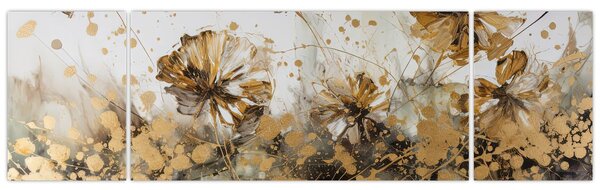 Obraz - Abstrakcyjny kwiatowy obraz (170x50 cm)