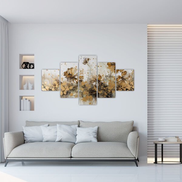 Obraz - Abstrakcyjny kwiatowy obraz (125x70 cm)