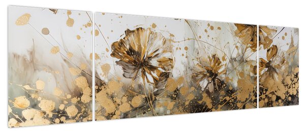 Obraz - Abstrakcyjny kwiatowy obraz (170x50 cm)