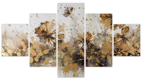 Obraz - Abstrakcyjny kwiatowy obraz (125x70 cm)