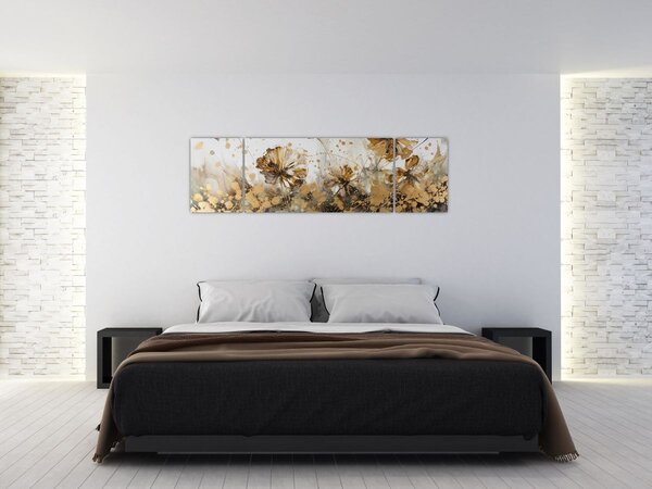 Obraz - Abstrakcyjny kwiatowy obraz (170x50 cm)