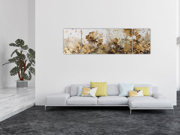 Obraz - Abstrakcyjny kwiatowy obraz (170x50 cm)