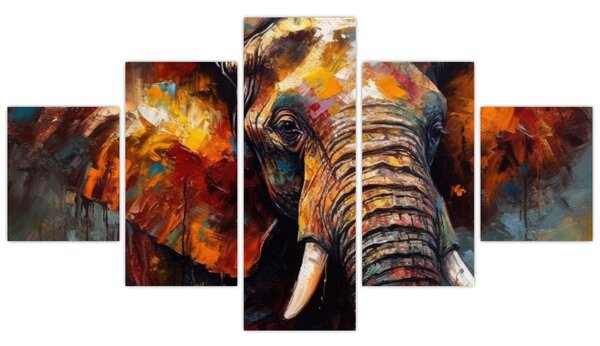 Obraz - Malowanie słonia (125x70 cm)