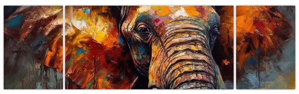 Obraz - Malowanie słonia (170x50 cm)