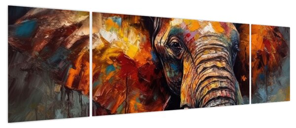 Obraz - Malowanie słonia (170x50 cm)