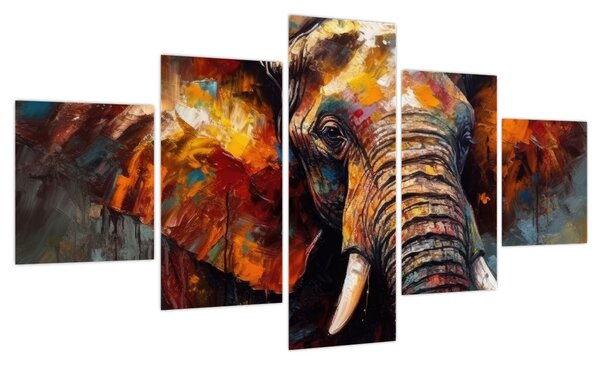 Obraz - Malowanie słonia (125x70 cm)