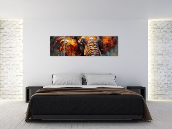 Obraz - Malowanie słonia (170x50 cm)