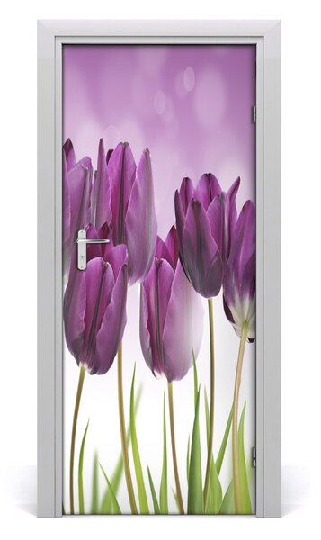 Naklejka samoprzylepna okleina Fioletowe tulipany
