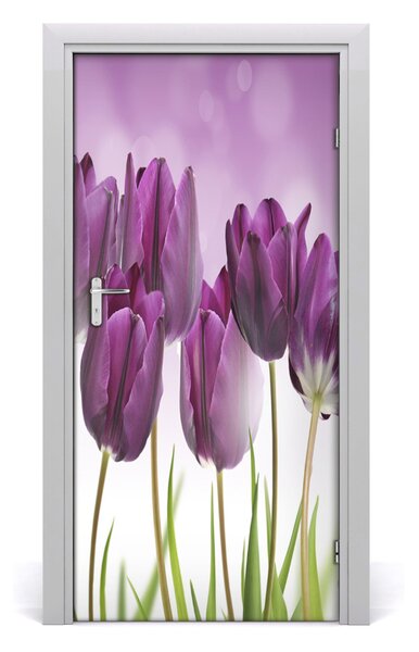 Naklejka samoprzylepna okleina Fioletowe tulipany