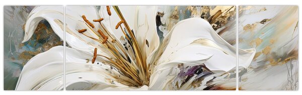 Obraz - Abstrakcja z lilią (170x50 cm)