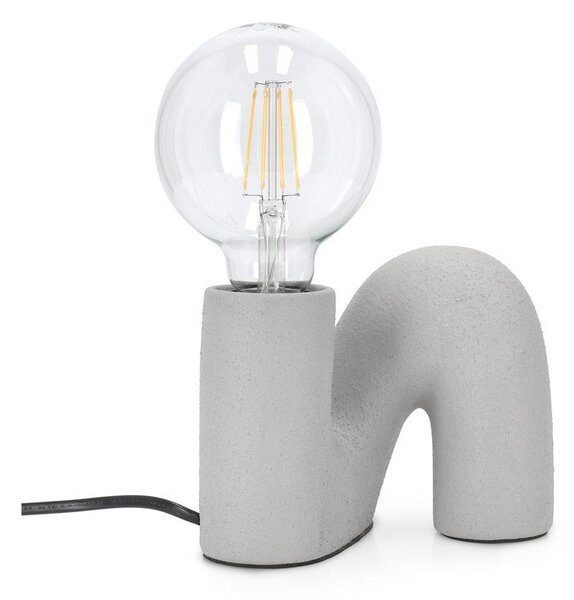 Szara lampa stołowa ceramiczna ze szklanym kloszem (wysokość 12,5 cm) Jael – Yes Everyday
