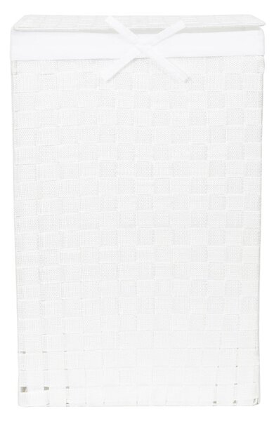 Biały kosz na pranie z pokrywką Compactor Laundry Basket Linen, wys. 60 cm