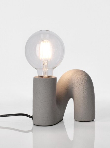 Szara lampa stołowa ceramiczna ze szklanym kloszem (wysokość 12,5 cm) Jael – Yes Everyday
