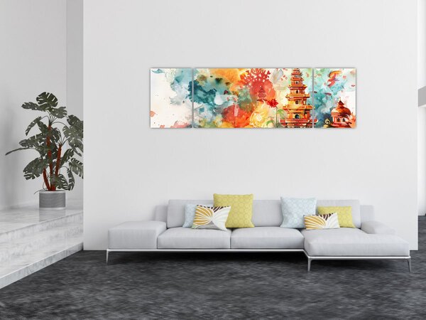 Obraz - Ilustracja akwarelowa (170x50 cm)