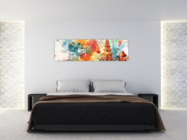 Obraz - Ilustracja akwarelowa (170x50 cm)