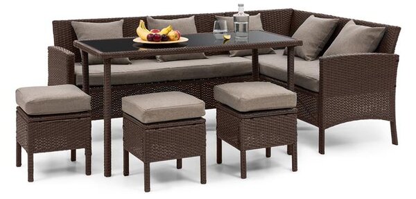 Blumfeldt Titania Dining Lounge Set Komplet mebli ogrodowych brązowy/brązowy