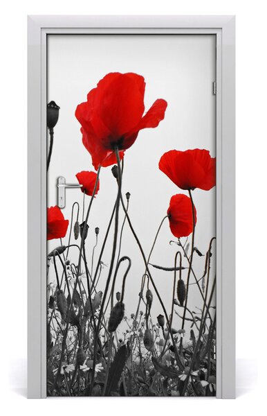 Nalepka Naklejka fototapeta na drzwi Polne maki