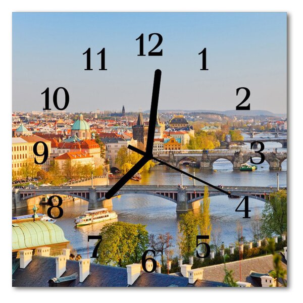 Zegar ścienny kwadrat Miasto Praga