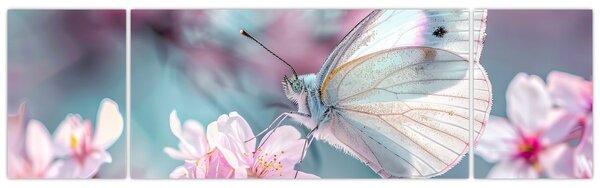 Obraz - Motyl na drzewie wiśni (170x50 cm)