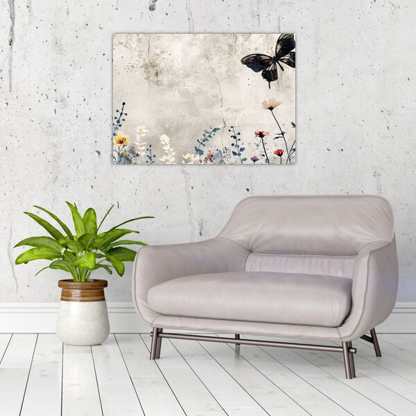 Obraz - Łąka w betonie (70x50 cm)