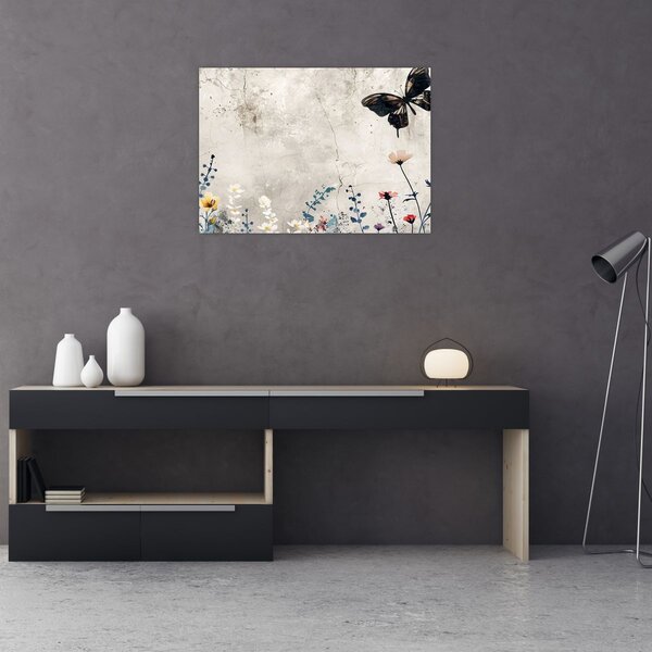 Obraz - Łąka w betonie (70x50 cm)