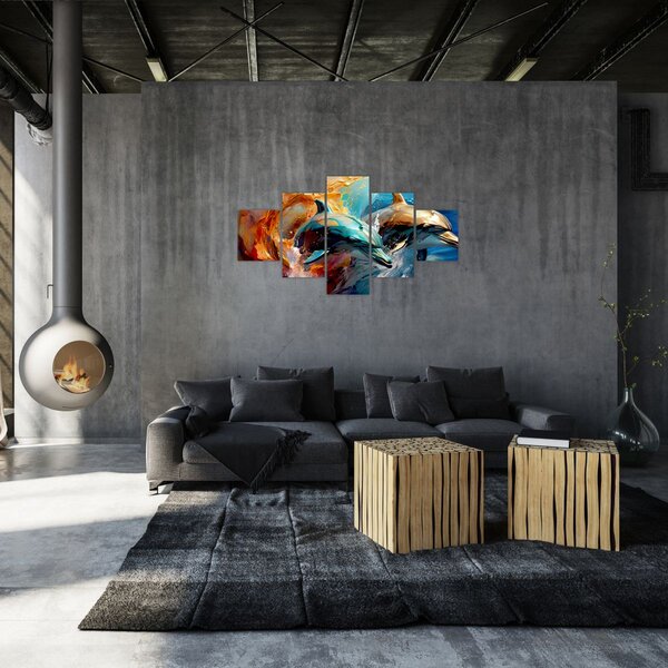 Obraz - Malowanie delfinów (125x70 cm)