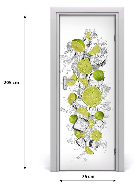 Naklejka na drzwi do domu samoprzylepna Limonki