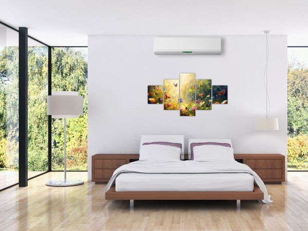 Obraz - Wiosenna łąka kwiatowa, malarstwo (125x70 cm)