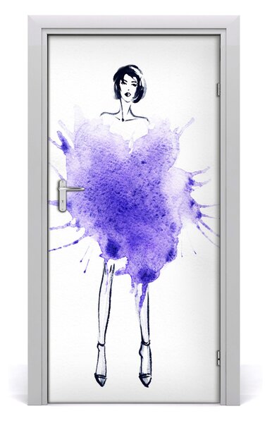 Naklejka samoprzylepna na drzwi Ilustracja mody