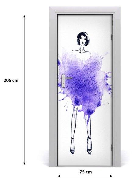 Naklejka samoprzylepna na drzwi Ilustracja mody