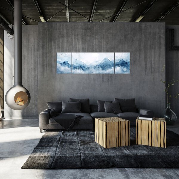 Obraz - Chmury i fale, akwarela (170x50 cm)