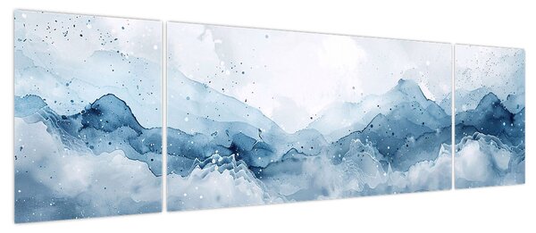 Obraz - Chmury i fale, akwarela (170x50 cm)