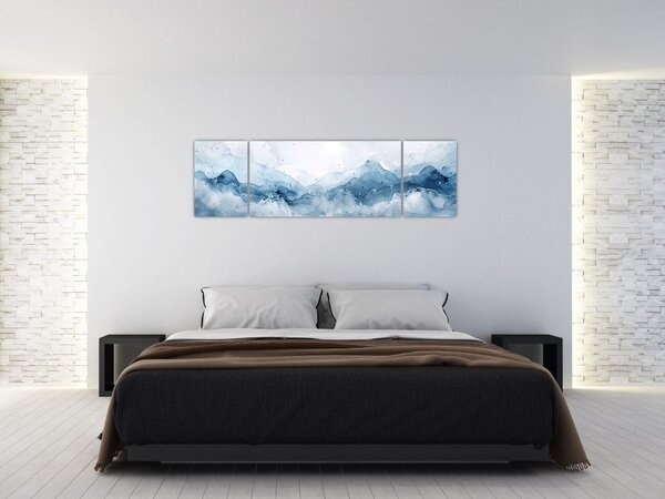Obraz - Chmury i fale, akwarela (170x50 cm)