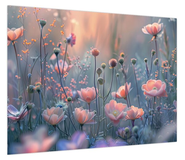 Obraz - Kwiaty w pastelowych kolorach (70x50 cm)