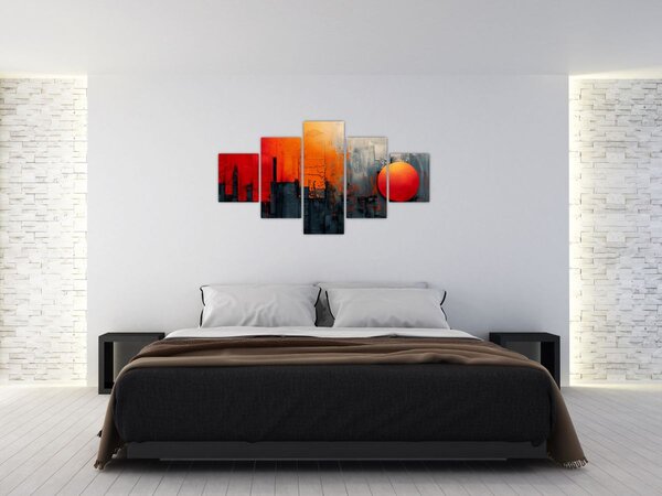Obraz - Abstrakcyjny obraz miasta (125x70 cm)