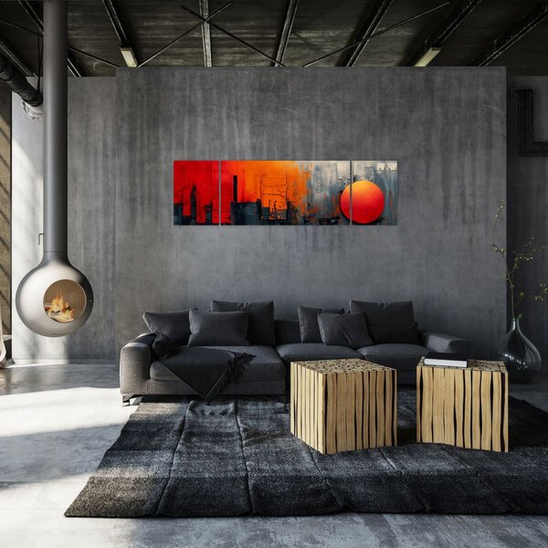 Obraz - Abstrakcyjny obraz miasta (170x50 cm)