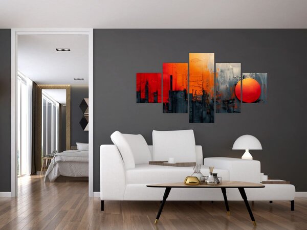 Obraz - Abstrakcyjny obraz miasta (125x70 cm)