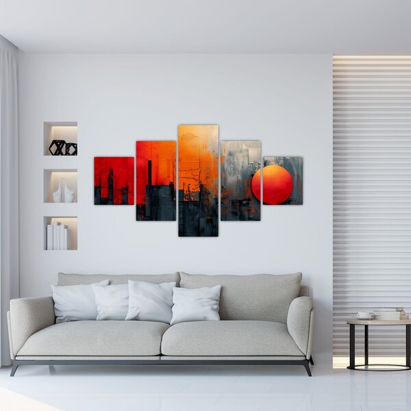 Obraz - Abstrakcyjny obraz miasta (125x70 cm)