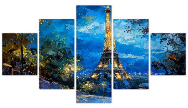 Obraz - Obraz olejny przedstawiający wieżę Eiffla (125x70 cm)