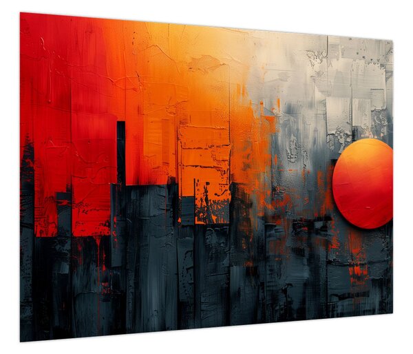 Obraz - Abstrakcyjny obraz miasta (70x50 cm)