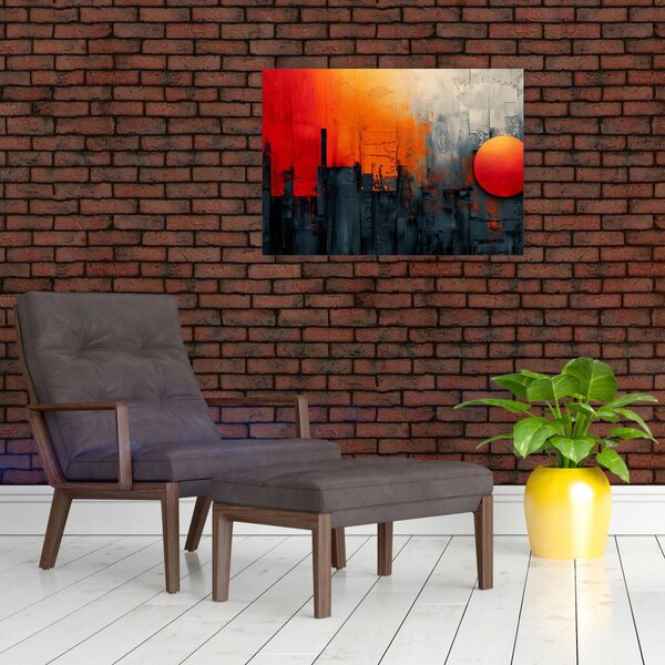 Obraz - Abstrakcyjny obraz miasta (70x50 cm)