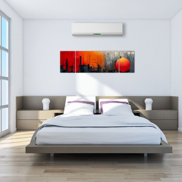Obraz - Abstrakcyjny obraz miasta (170x50 cm)