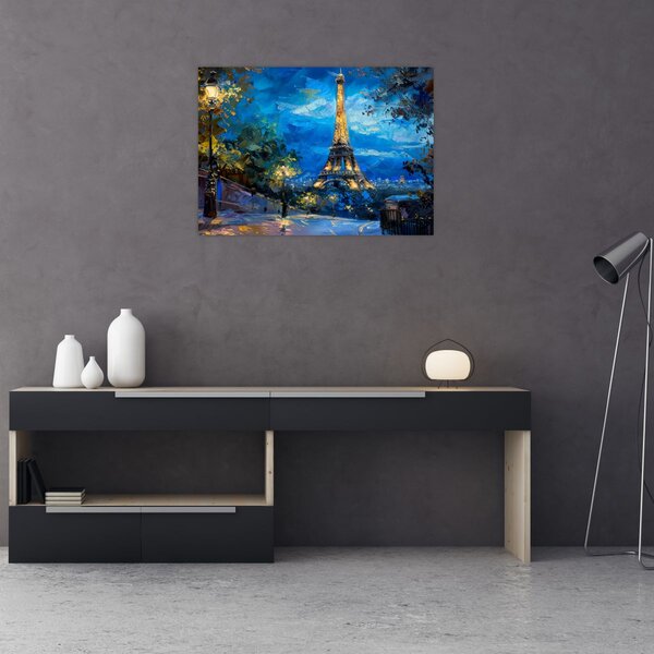 Obraz - Obraz olejny przedstawiający wieżę Eiffla (70x50 cm)