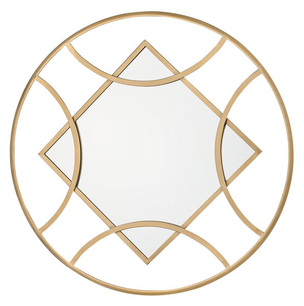 Dekoracyjne lustro ścienne wiszące okrągłe ø 82cm złote retro Tanna Beliani