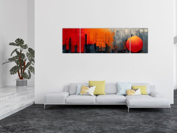Obraz - Abstrakcyjny obraz miasta (170x50 cm)