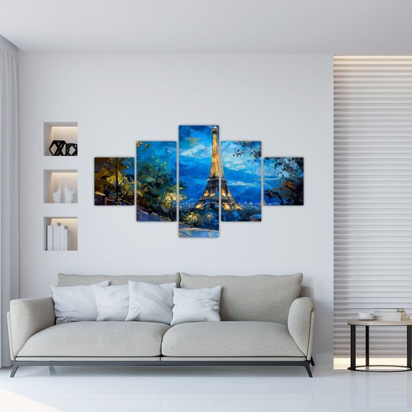 Obraz - Obraz olejny przedstawiający wieżę Eiffla (125x70 cm)