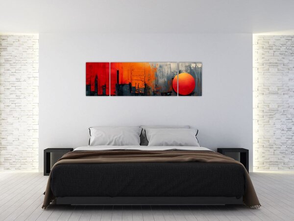 Obraz - Abstrakcyjny obraz miasta (170x50 cm)
