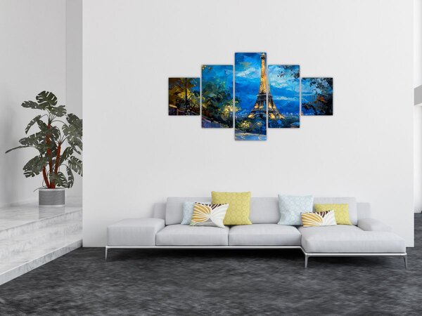 Obraz - Obraz olejny przedstawiający wieżę Eiffla (125x70 cm)