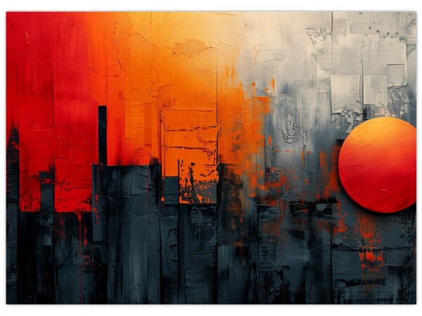 Obraz - Abstrakcyjny obraz miasta (70x50 cm)